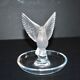 Lalique ashtray dish bird dove in frosted crystal and signed