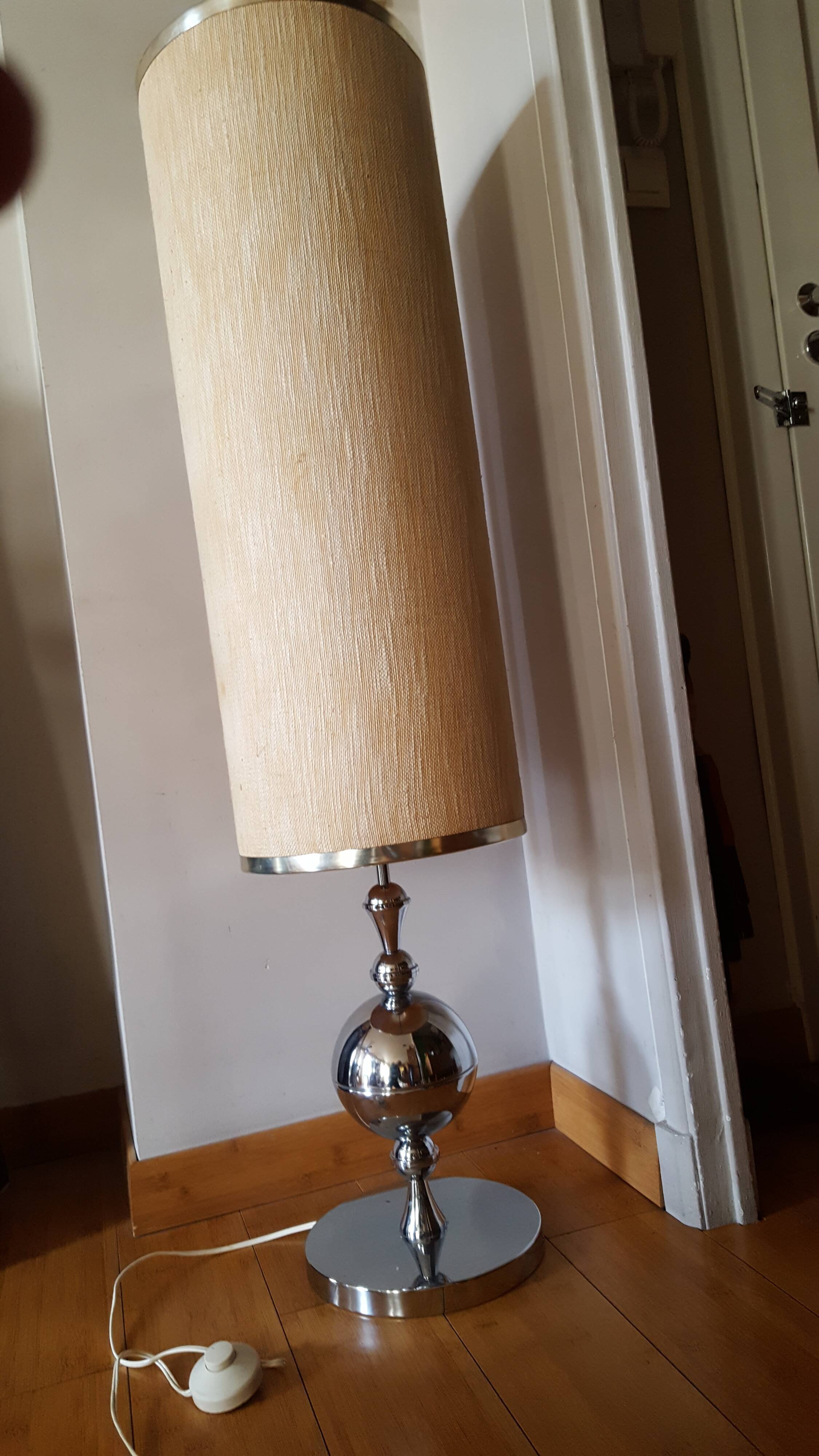 Vintage chrome lamppost from the 70s with its dayof