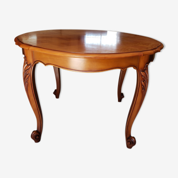 Extendable round table Louis XV style with its 2 extensions