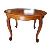 Extendable round table Louis XV style with its 2 extensions