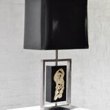 Modernist Gilt Table Lamp by Philippe Cheverny, France, 1970s