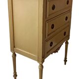 Antique small side table, Louis XVI style chest of drawers