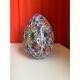 Lampe de table floral multicolor murano verre oeuf