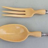 Sterling silver and ivorine salad servers