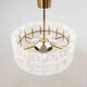 Suspended glass and brass lamp by Carl Fagerlund for Orrefors, Sweden, 1960.