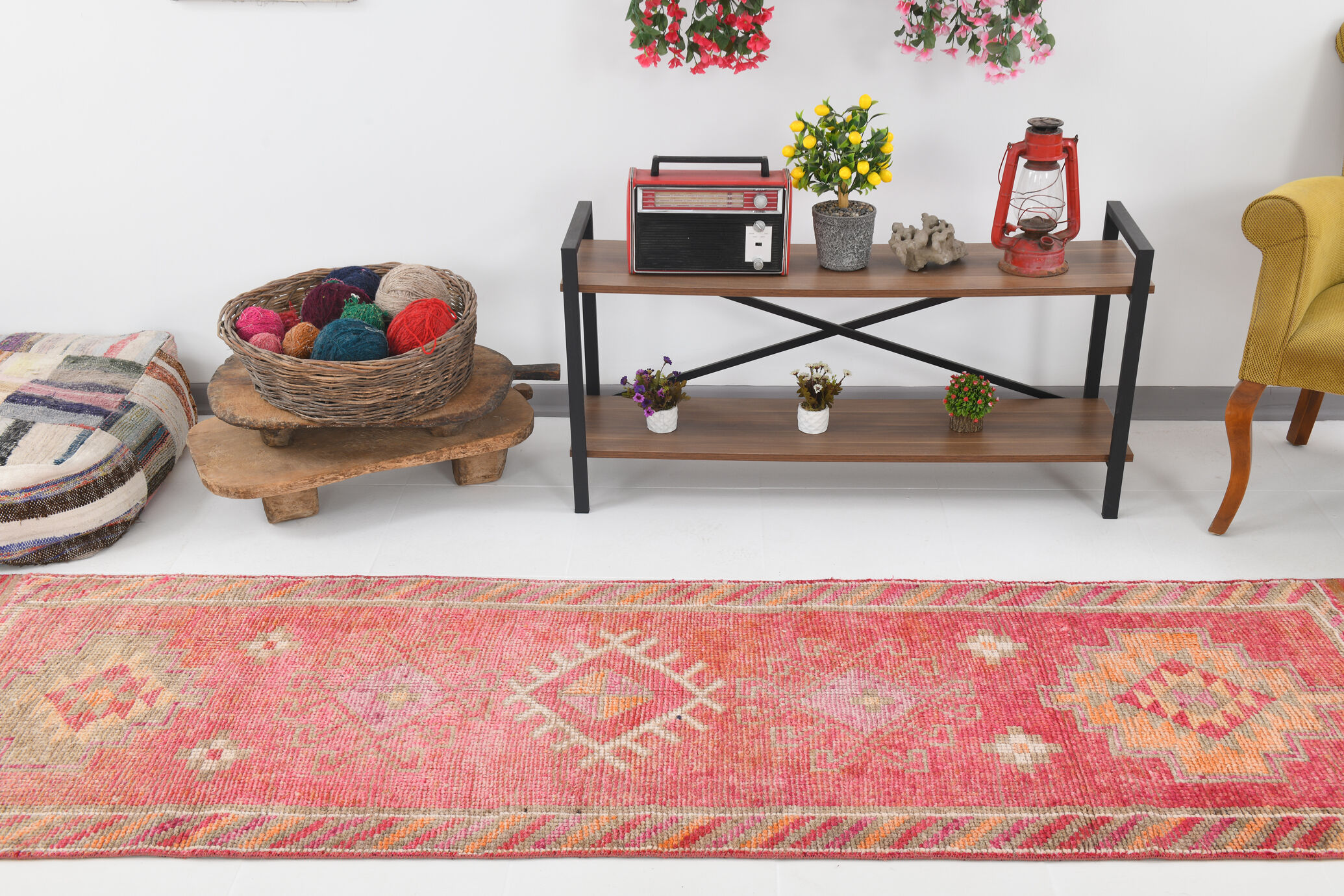 3x9 Shades Of Red Turkish Runner Rug, 83x290Cm