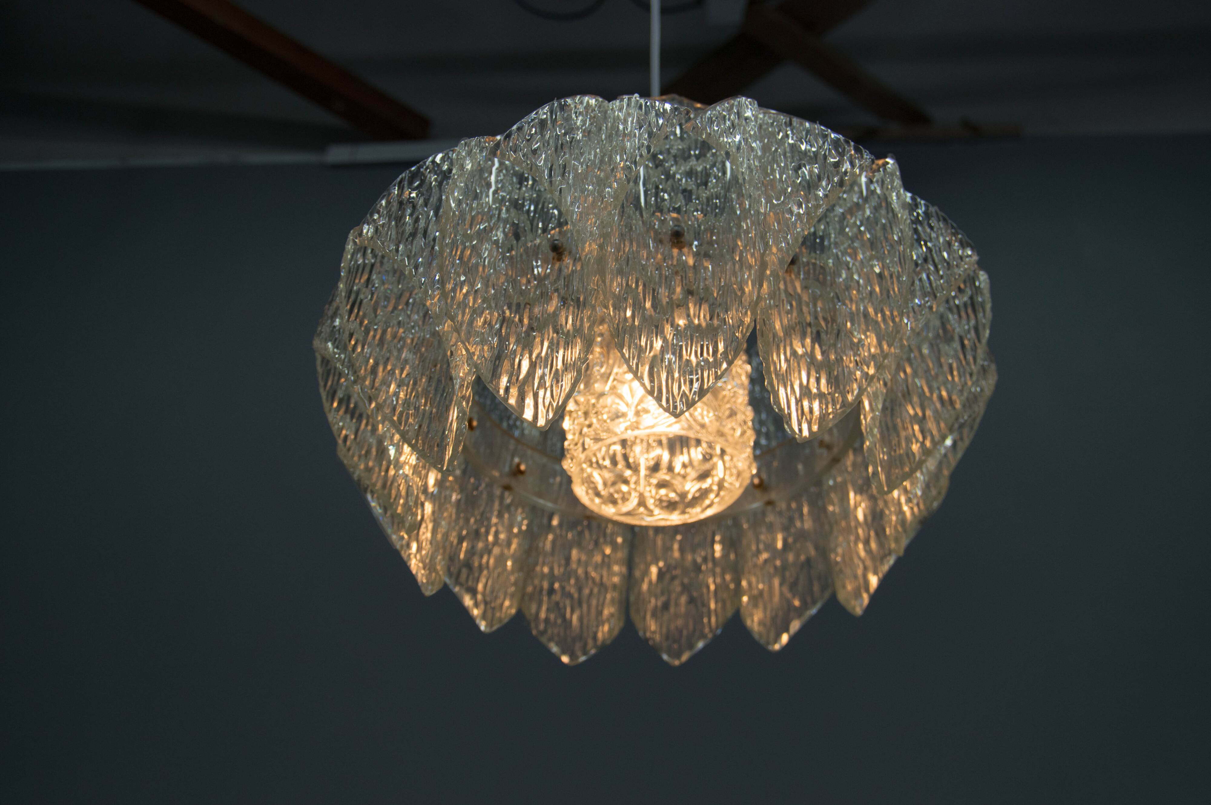 Mid-Century Resin and Glass Pendant, 1960s