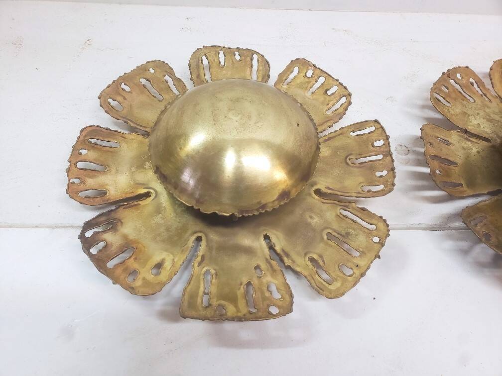 Svend Aage Holm, Paire d'Appliques Scandinaves "flower", 1960