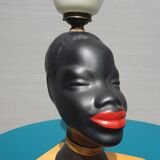 Ceramic lamp bust african woman vintage 1950