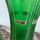 Antique, pair, green vases, flower decoration, golden, ART DECO, daisies, knot, hand painted