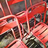 Series of 8 red Tolix chairs