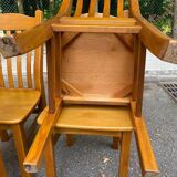 4 chaises scandinaves en bois massif 1970