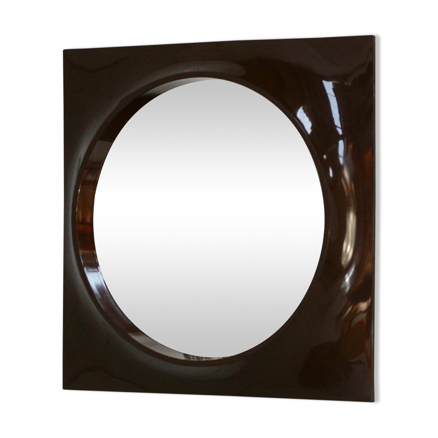 Miroir "space age" plastique, France, circa 1970