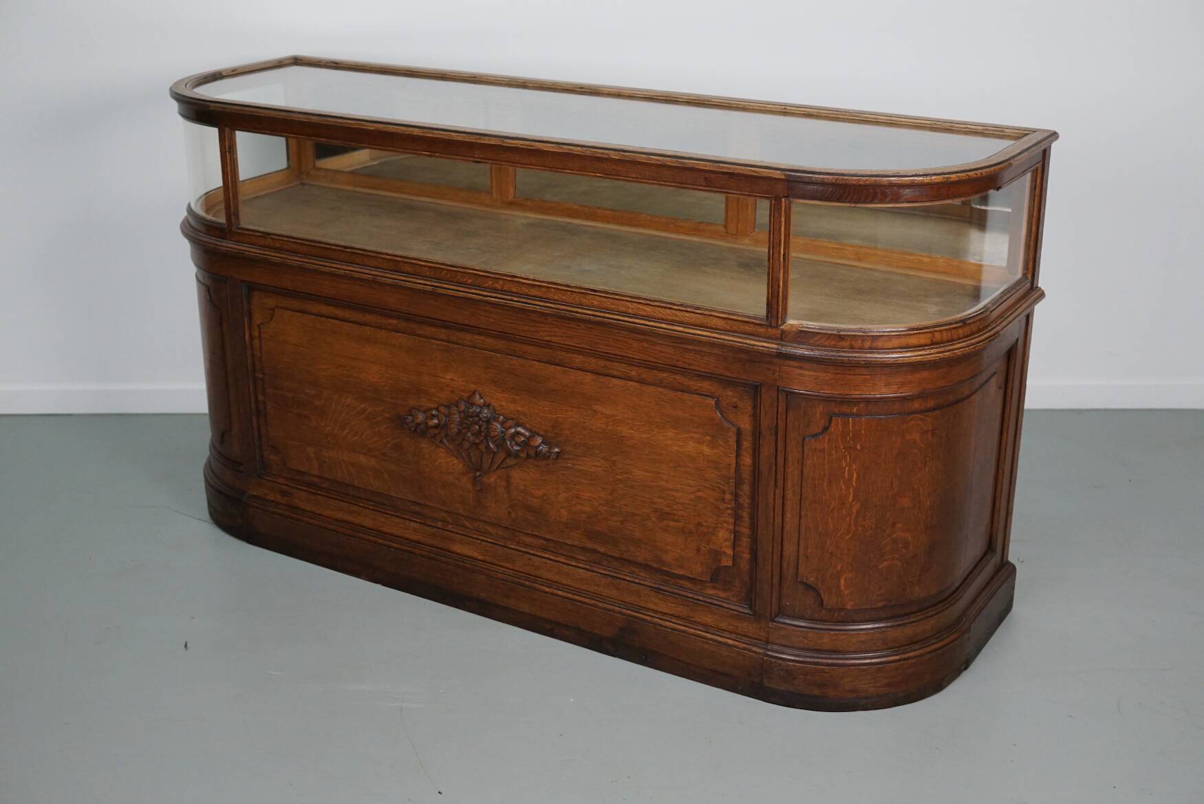 Antique Oak Jewellery Cabinet or Shop Counter, Early 20th Century