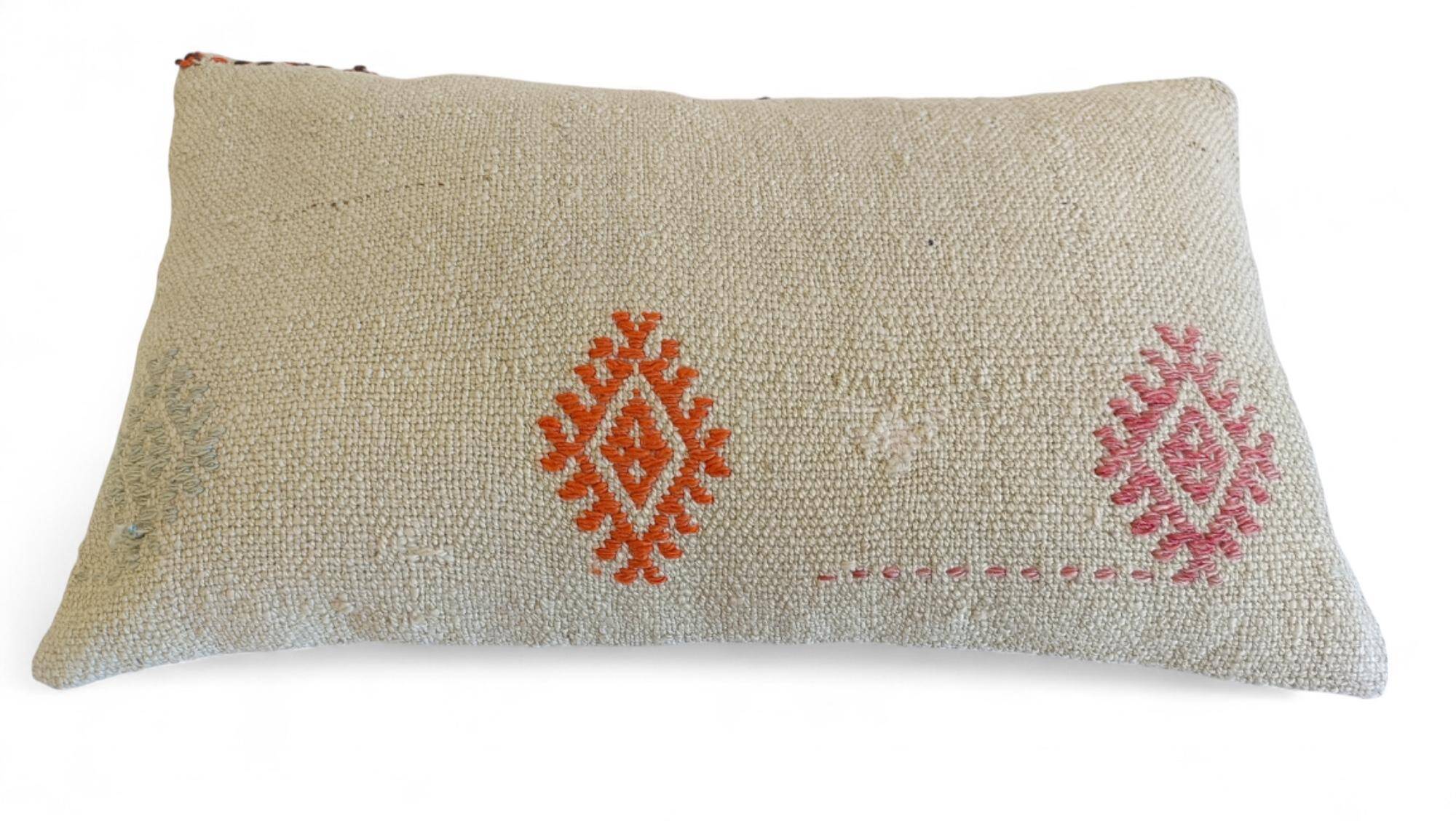 Set of Three Vintage Moorish Style Handloom Wool Kilim Pillows