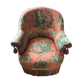 Toad armchair canvas of jouy