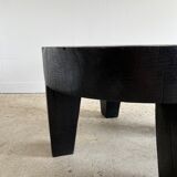 Coffee table en bois massif monoxyle noir