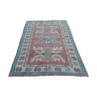 Tapis vintage turc de Oushak, tissé à la main 170 x 216 cm