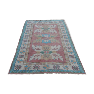 Vintage Turkish Oushak rug with soft color hand knotted rug 170 x 216 cm