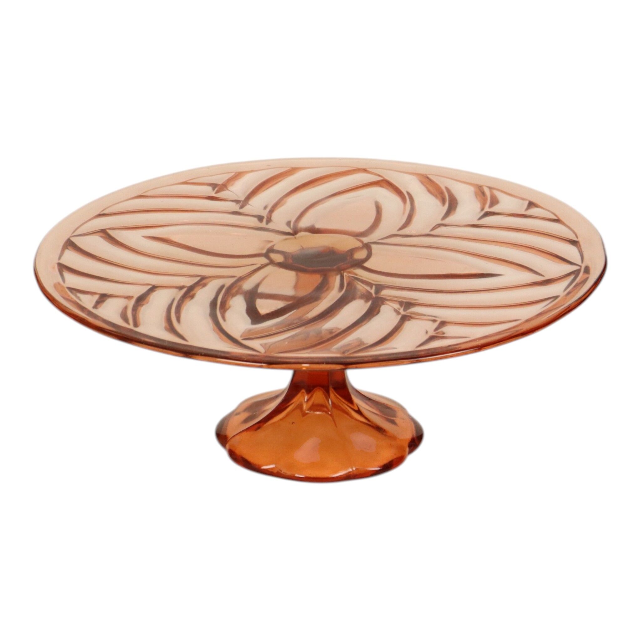 Pink and Orange Art Deco Cake Platter / Pastry Dish VSL 33cm