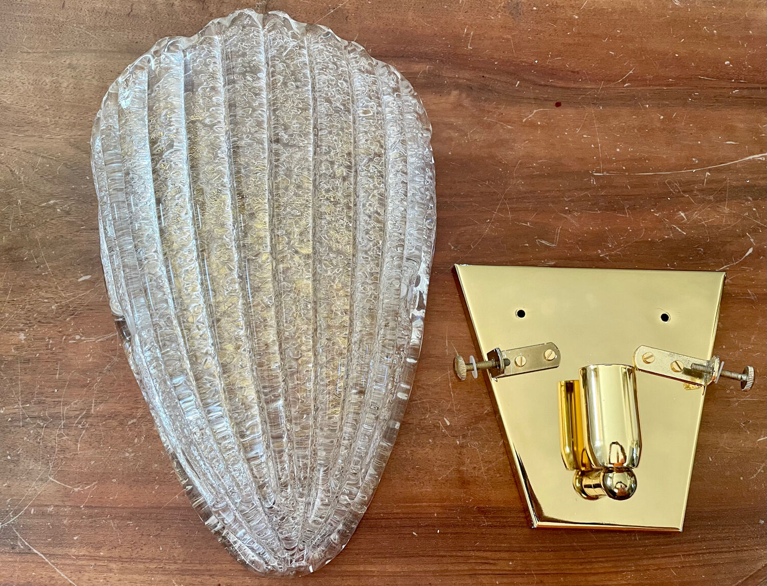 Vintage shell Murano wall lamp