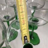 Lot 6 verre pied vert vintage