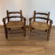 2 mulched armchairs in turned wood