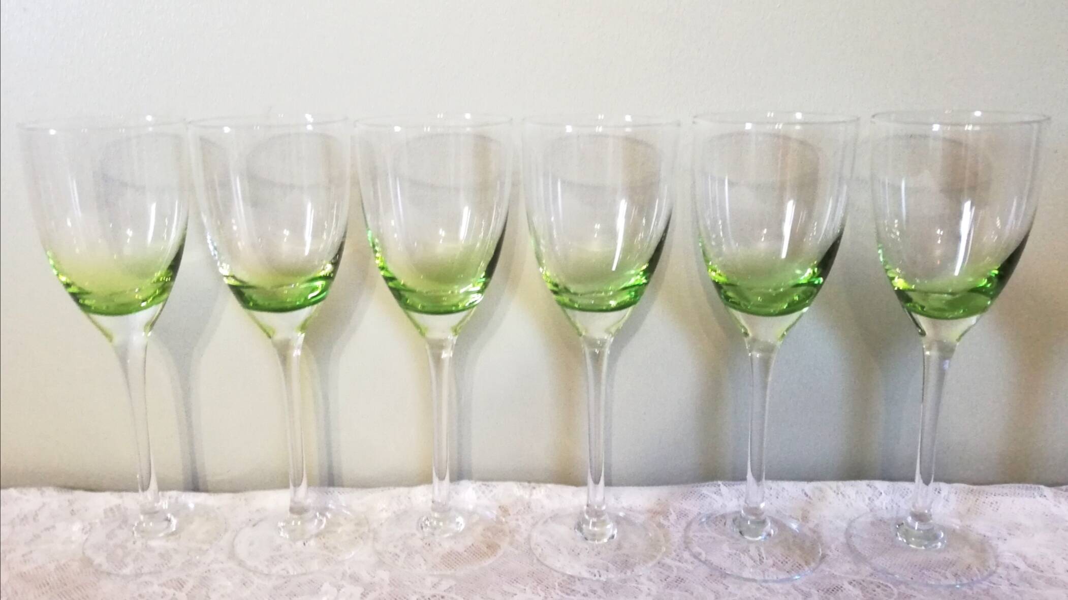 6 stemmed glasses