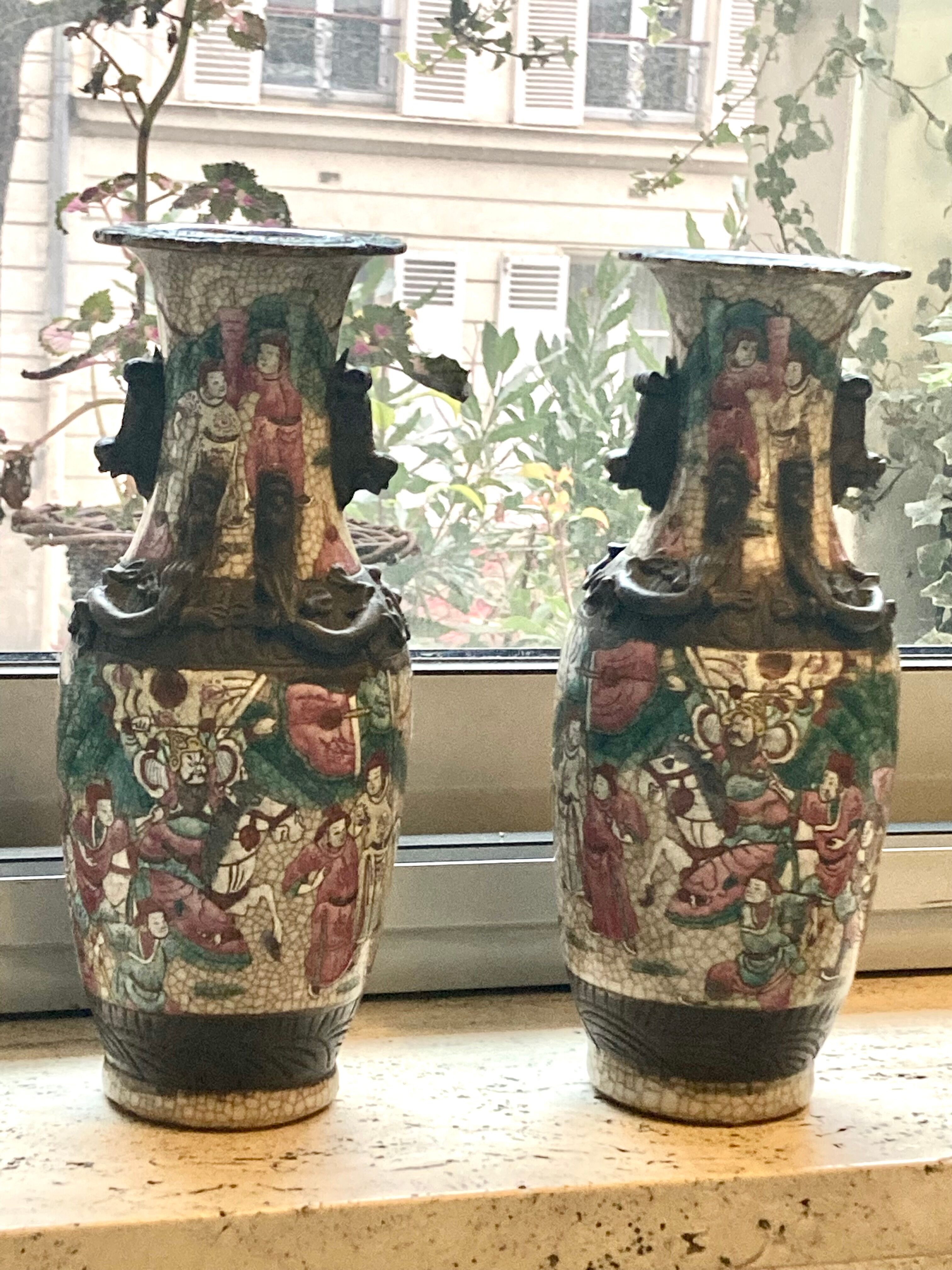 Pair of Nanjing vase signed- excellent condition - beautiful quality