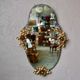 Louis XV Style Wall Mirror Golden Brass Vintage Flowers 1950s