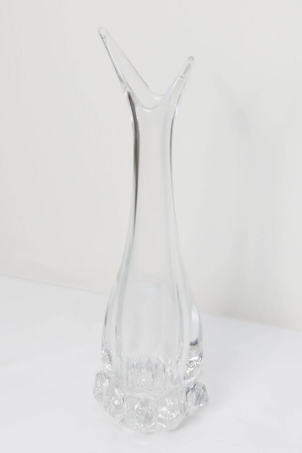Vase en cristal soufflé Art Vannes France 43 cm