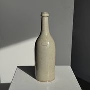 Bouteille vintage en grès beige moucheté H31