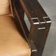 Brutalist Design Armchair Wood and Leather Vintage 1970s