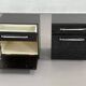 Pair of vintage black and chrome bedside tables