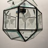 Etched Glass Light Pendant 1950’s