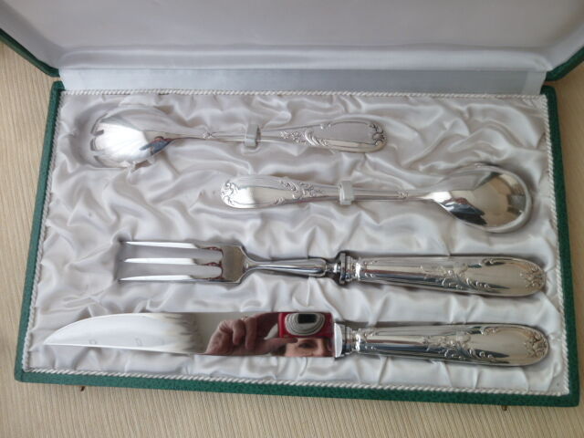 Cutting set and silver metal salad cutlery