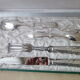 Cutting set and silver metal salad cutlery