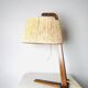 Natural Fibre & Teak Wood Table Lamp By Ib Fabiansen For Fog & Mørup, Denmark 1950S