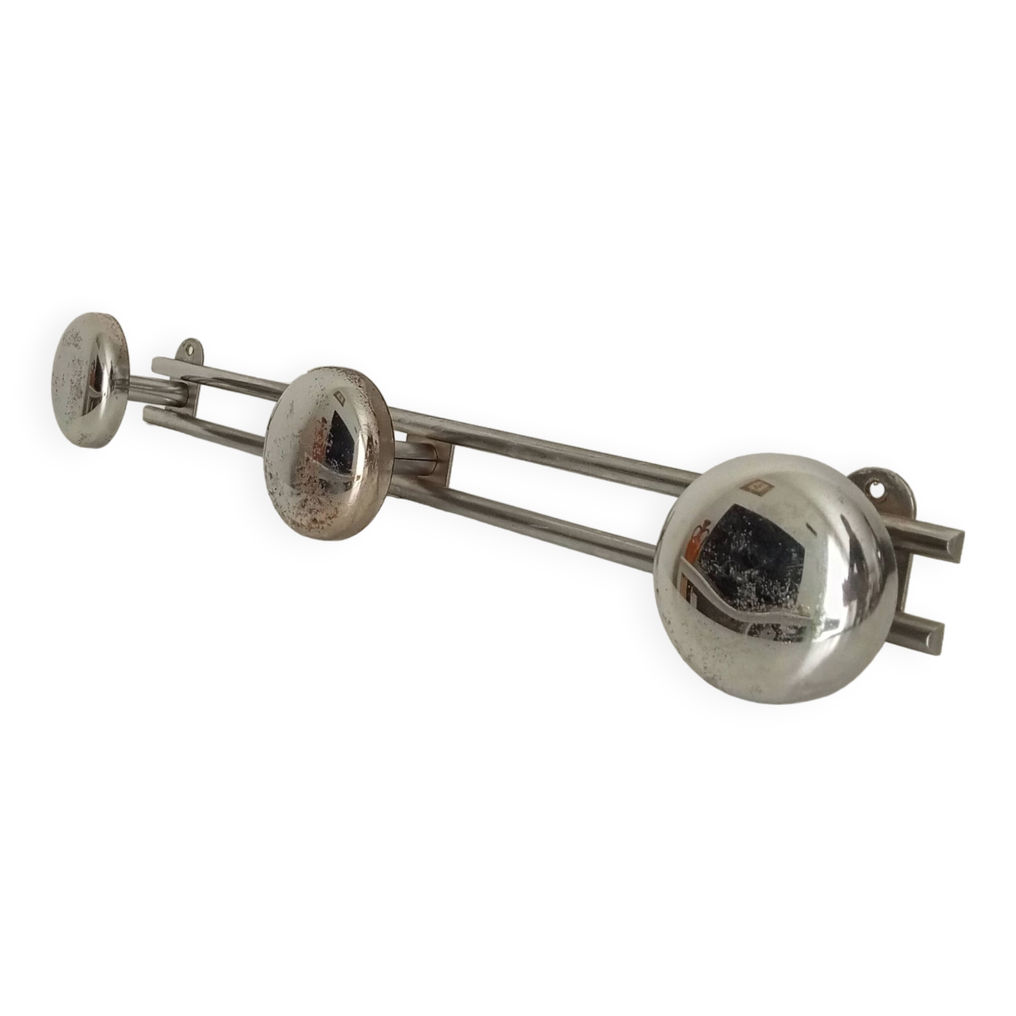 Vintage chrome wall coat rack from the 70s