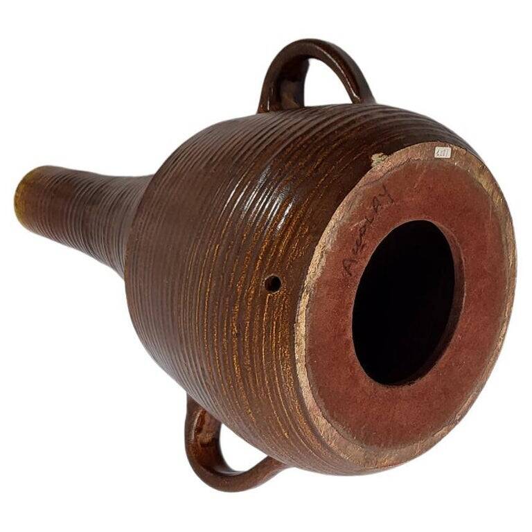 Accolay, Large Floor Lamp Base / Vase in Glazed Ceramic, 1960