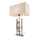 Maison Charles table lamp in chrome and gilt bronze with rose, France, 1970s