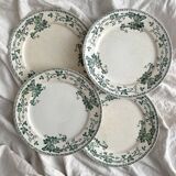 4 flat plates in iron earth "Rosa" Boch Freres Keramis BFK