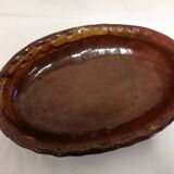 Old Dish In glazed gadrooned terracotta