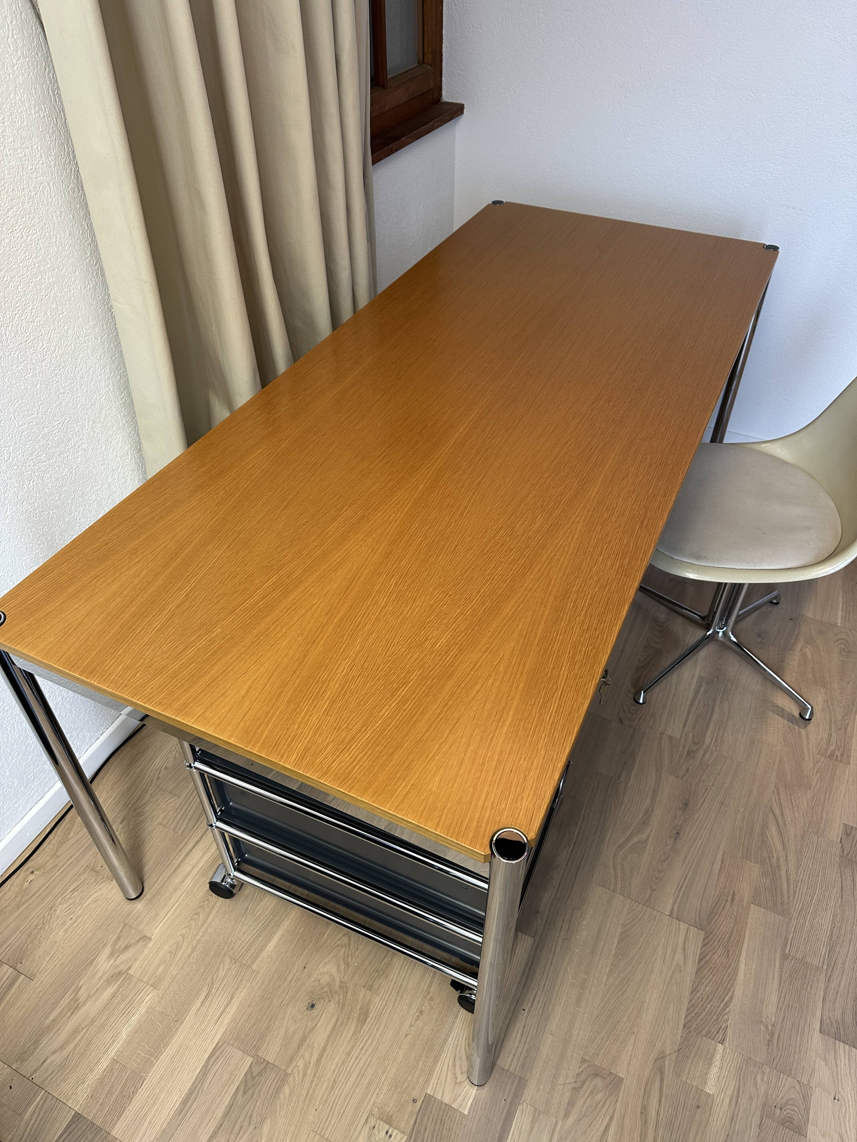 USM Haller desk in natural oak veneer
