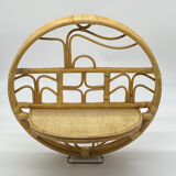 Small hanging shelf in rattan / natural fibers, vintage