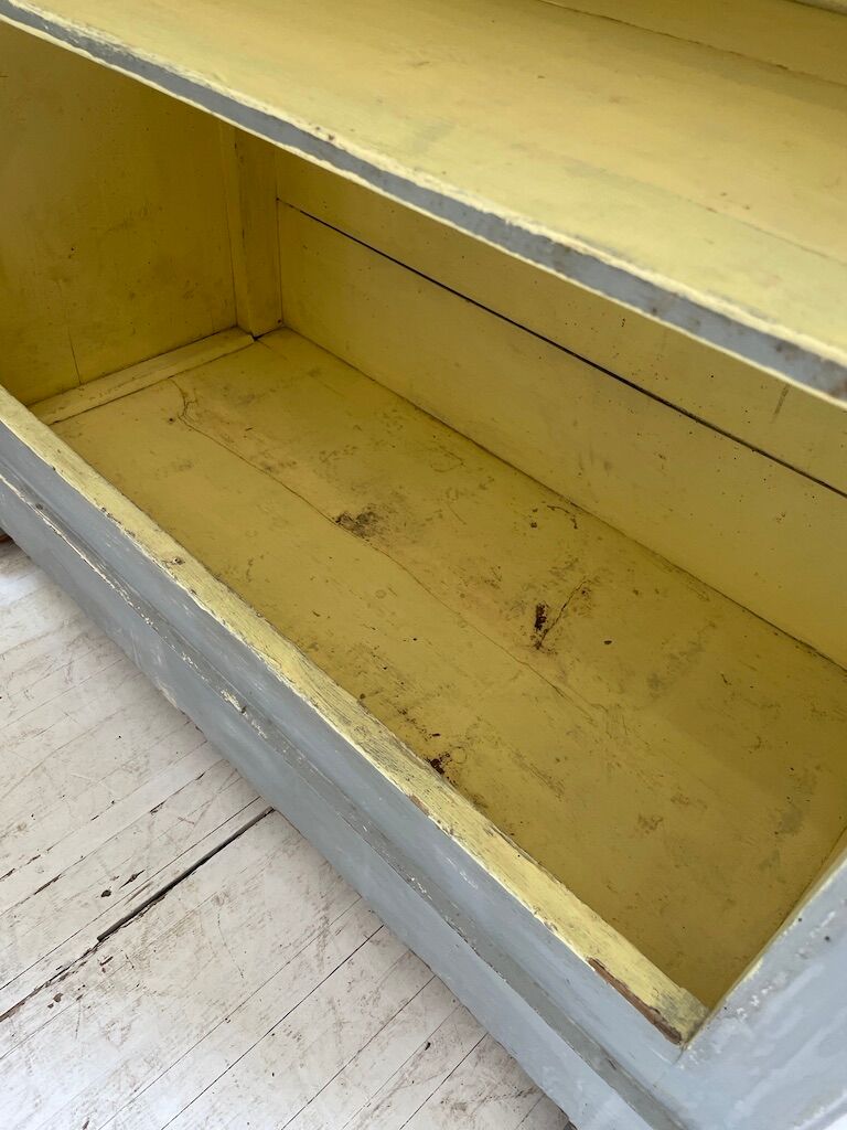 Blue patinated cap cabinet