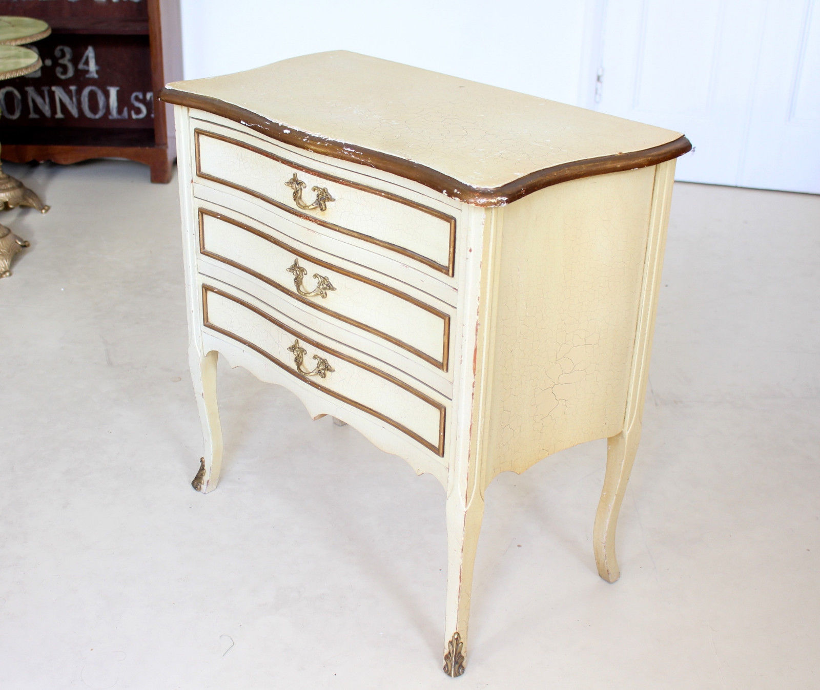 Golden cream antique French vintage Dresser