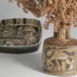 Scandinavian Modern Plate and Vase, ceramic, "Baca", Fajance, by Nils Thorsson f
