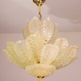 Extraordinary large size gold vintage Murano glass chandelier, 1970