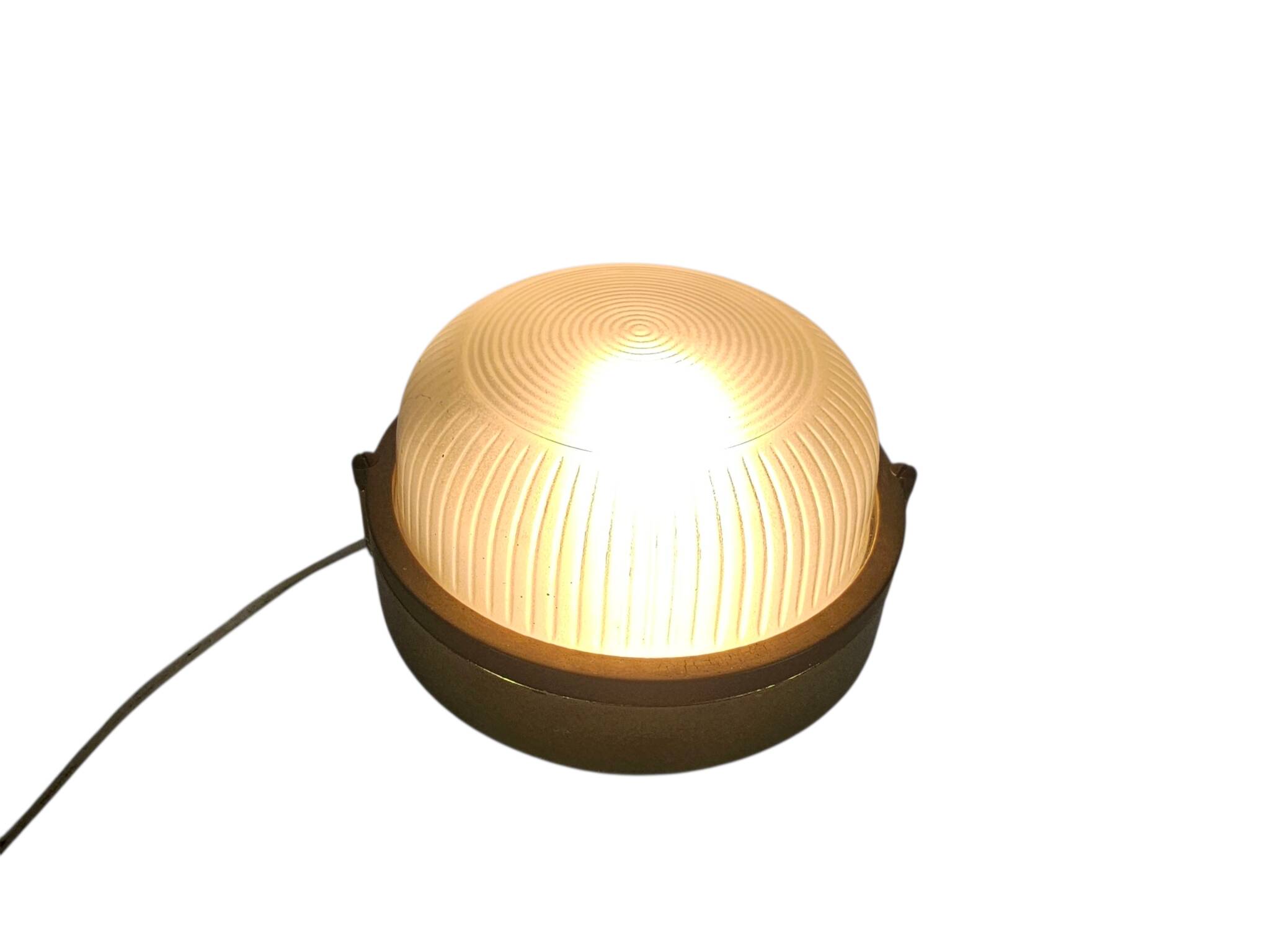 Lampe de navire - Lampe à œil de bœuf - laiton - verre - lampe murale - solide - années 80